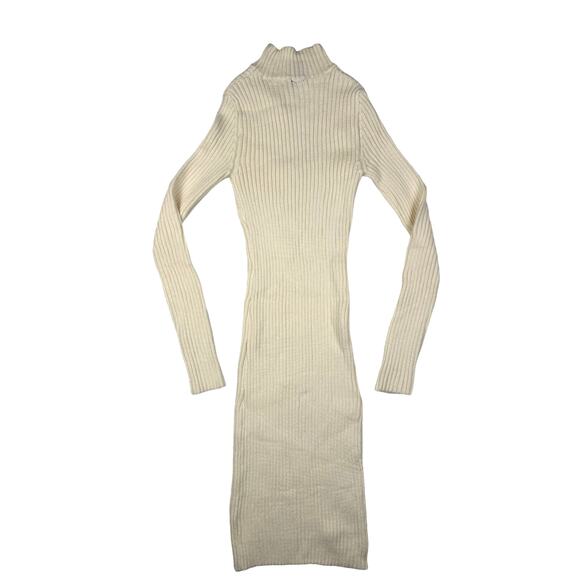 Windsor - Bliss Cut Out Rib Sweater Dress in Cream - Picture 3 of 4